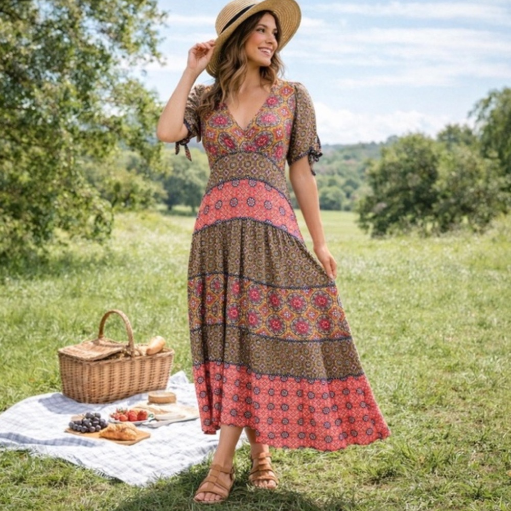 Anthro-Maeve Eder Tiered Dress size 6